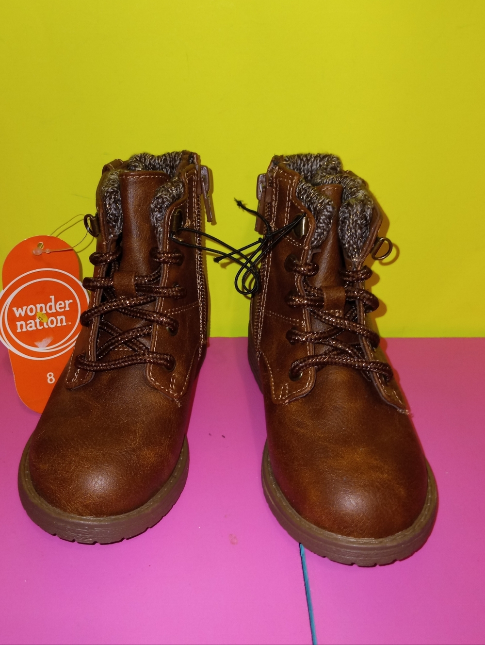 Wonder Nation brown boots girls size 8